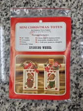 Cross Stitch Kit Mini Christmas Totes Bears Makes 2 Bags Madison Avenue Vintage
