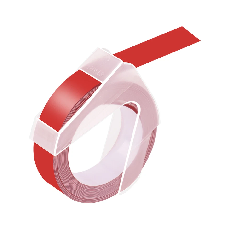 20PK Compatible for Dymo 521202 Label Maker 1/2" 3D Emobssing Tapes White on Red - Image 3 of 4