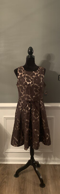 Just Taylor brown lace overlay fit and flare dress NWT size 12 | eBay