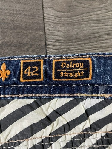 Rock Revival Jeans “Delroy” Straight Distressed Men’s Size 42 X 32 New - Picture 6 of 10