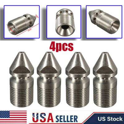 #ad #ad 4PC 3 8quot; High Pressure Washer Sewer Jetter Spray Head Hose Drain Cleaner Nozzles $25.23
