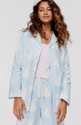 BNWT Peter Alexander Blue Bunny Cosy Flannelette 2 Piece PJ SET Size M Ladies - Picture 3 of 7