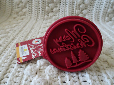 Birkmann MERRY CHRISTMAS & TREES Christmas Winter Cookie Stamp NWT