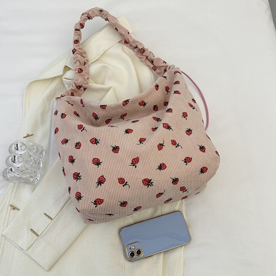 Women Simple Hobo Sling Bag Corduroy Large Capacity Female Travel