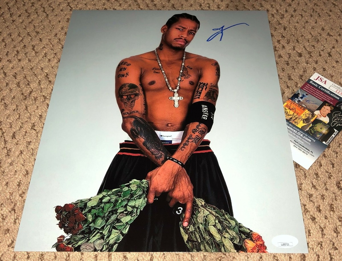 ALLEN IVERSON SIGNED 11X14 PHOTO JSA AI SIXER 76ERS