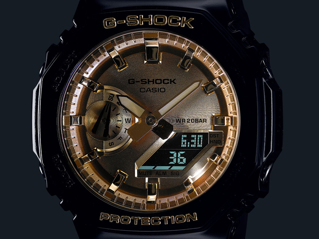 Casio G-Shock GA-2100GB-1AJF Black x Gold Carbon Core Analog