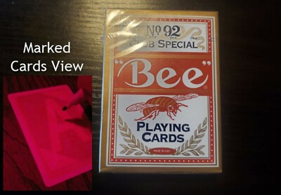 #ad BEE marked cards on back RED BLUE Numbers and suite . Poker cards magic. $38.99