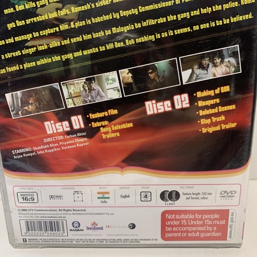 Don Dvd Bollywood Film Movie Region 4 New Sealed Shah Rukh Khan 2 Disc Set - Picture 3 of 7