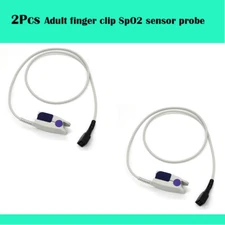2Pcs Adult finger SpO2 Sensor probe Fit For Nonin 8500 8600 8700 pulse oximeter