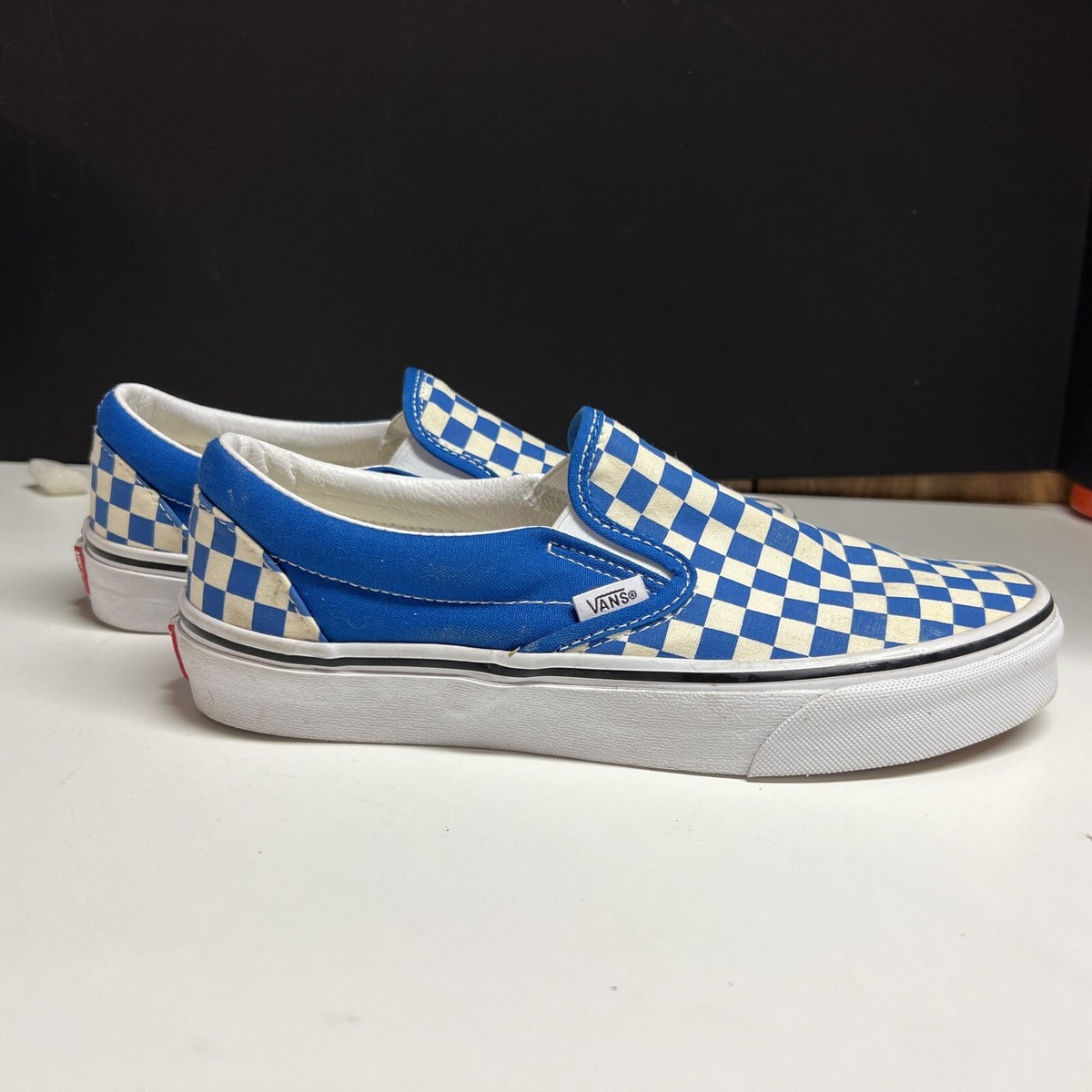 Vans Classic Slip-On Checkerboard Unisex Blue EXCELLENT!! Men 8