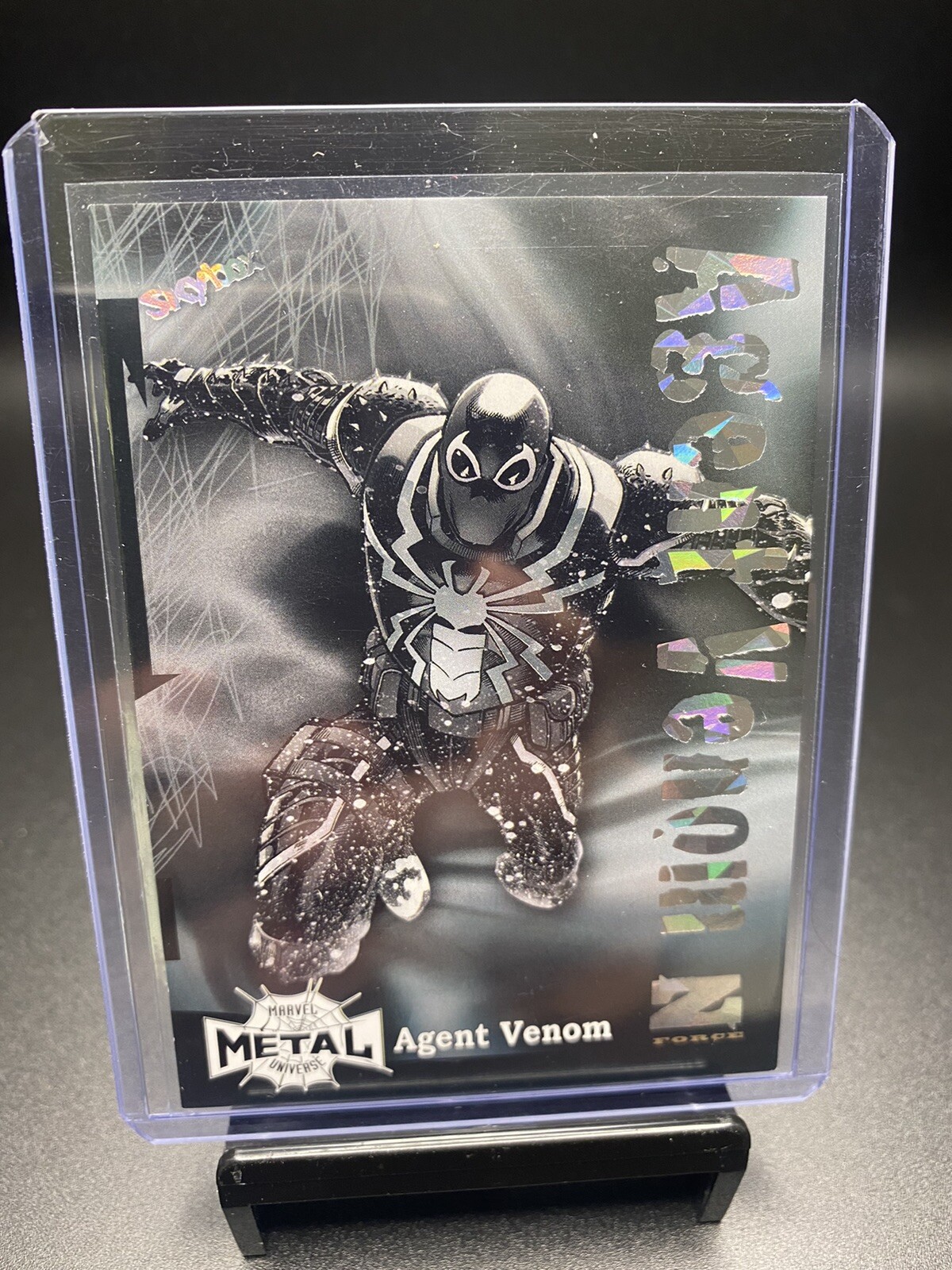 2021 UD Marvel Spider-Man Metal Universe Agent Venom Z-Force Amazing Rave #/62