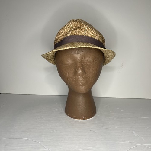 Kenny K. Upton Straw Fedora Porkpie Hat Size L Cruise Summer Vacation Wear - Picture 3 of 7
