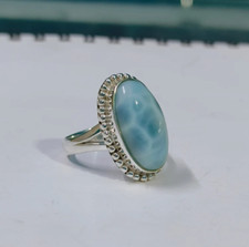 Larimar Gemstone Ring Handmade 925 Silver Statement Lovely Ring All Size R312