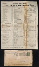 Swift & Co. Bangor, ME Meats & Dairy 1910 Price List & Cover (#4) Knowlton*