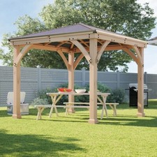 Meridian Gazebo 10ft x 10ft with Aluminium Roof, heavy duty posts by Yardistry