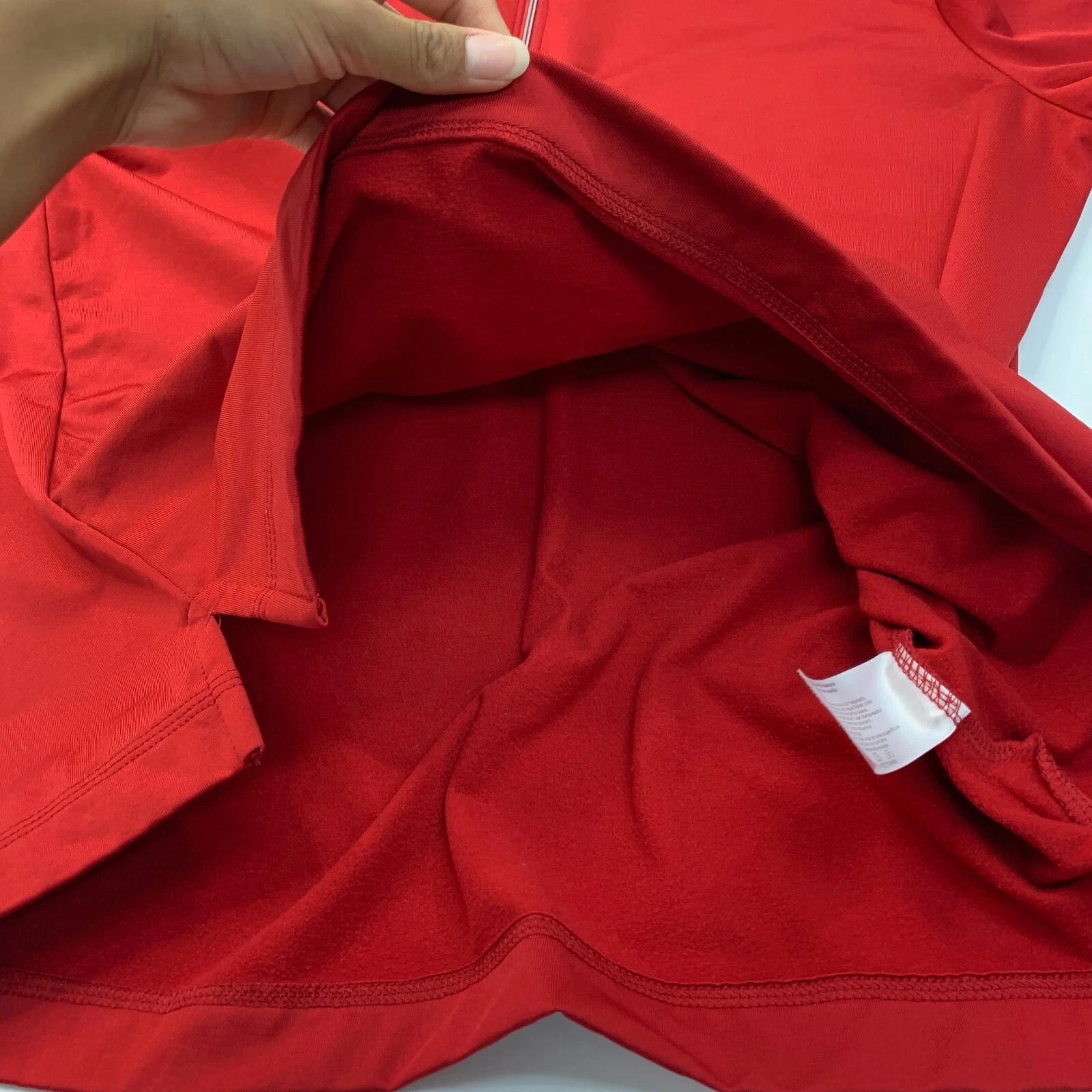 VETEMENTS Greg Norman Felpa Uomo M Media Rossa PlayDry Quarto Zip Foderata in Pile Golf