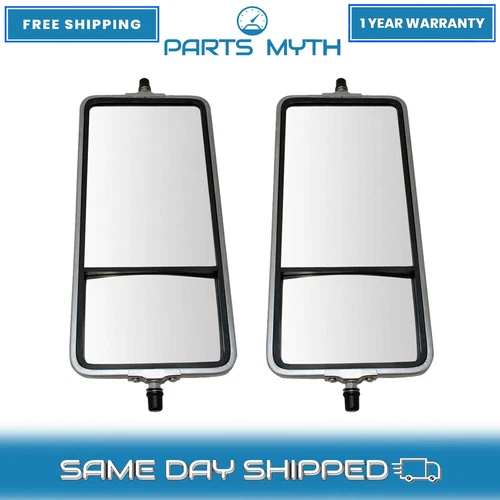 NEW 16x7 Stainless Steel West Coast Convex Mirror Bubble Set For 1979-2019 Ford