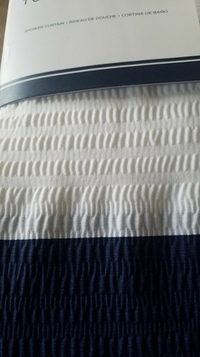 Tommy Hilfiger Shower Curtain Cabana Stripe Standard 72" Navy Blue