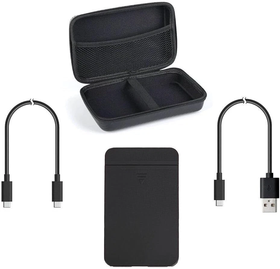 Ezekers 500GB tragbare externe Festplatte mit Tragetasche - ultraschneller USB-C