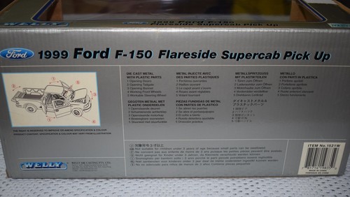 Welly 1999 Ford F-150 Flareside Supercab Red Pick Up 1:18 Scale Die-Cast NOS #24 - Picture 8 of 9