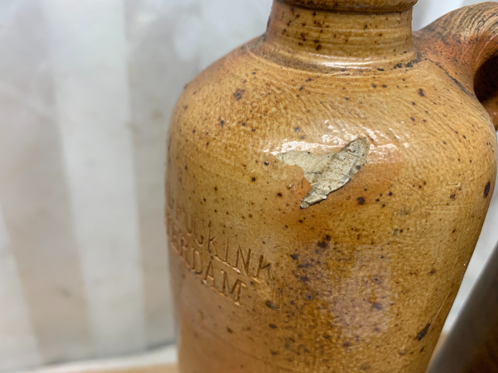 3 Antique Wynand Fockinc Amsterdam Seltzer Bottle Clay Earthware Gin Jar 11-13"