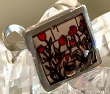 Handcrafted Art Resin Adjustable Stainless Steel Open Ring, Cat Mask Over Flower