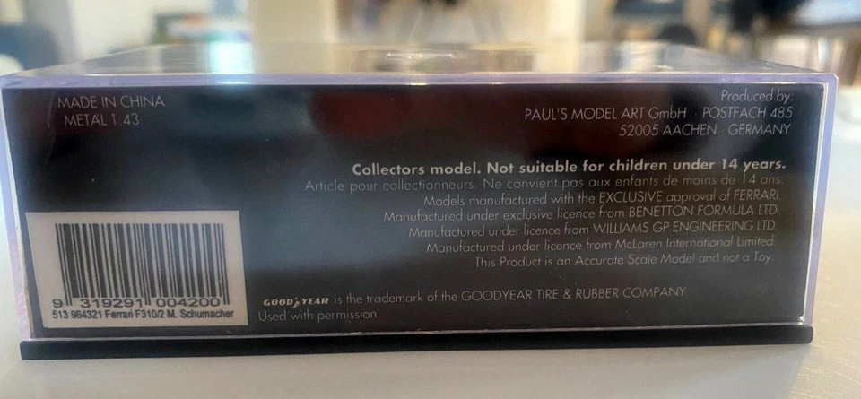 Australian Grand Prix 1997 1:43 Micheal Schumacher Ferrari Official Licensed! - Image 4 of 4