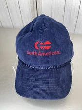 Vintage North American Corduroy Hat Blue SnapBack Otto Cap