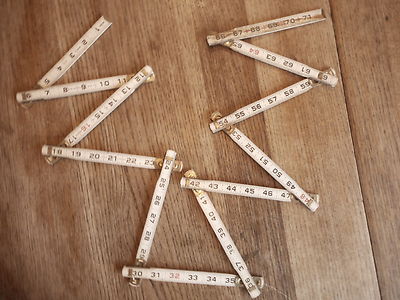 Vintage Folding Ruler Measure Tool Shop Collectible 72'' White AS IS 