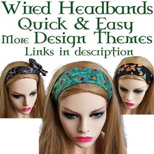 Animal Print Peacock Bird Spider Wired Headband Bandana Rockabilly Retro Vintage