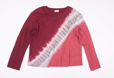 Anthropologie T.la Red Tie Dye Thermal Long Sleeve Shirt Top Size L Large |  eBay