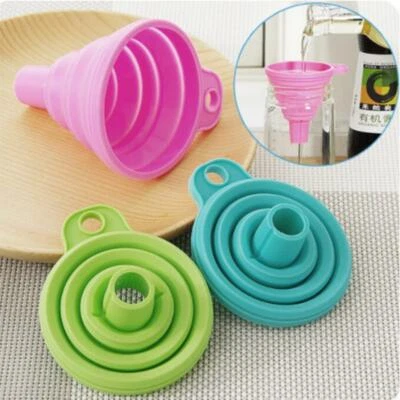 Eco-friendly Silicone Collapsible Funnel Kitchen forWater Bottle Liquid Transfer
