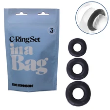 Silicone Cock Ring Set Soft Stretchy Male Penis Enhancer Enlarger Prolong Sex 
