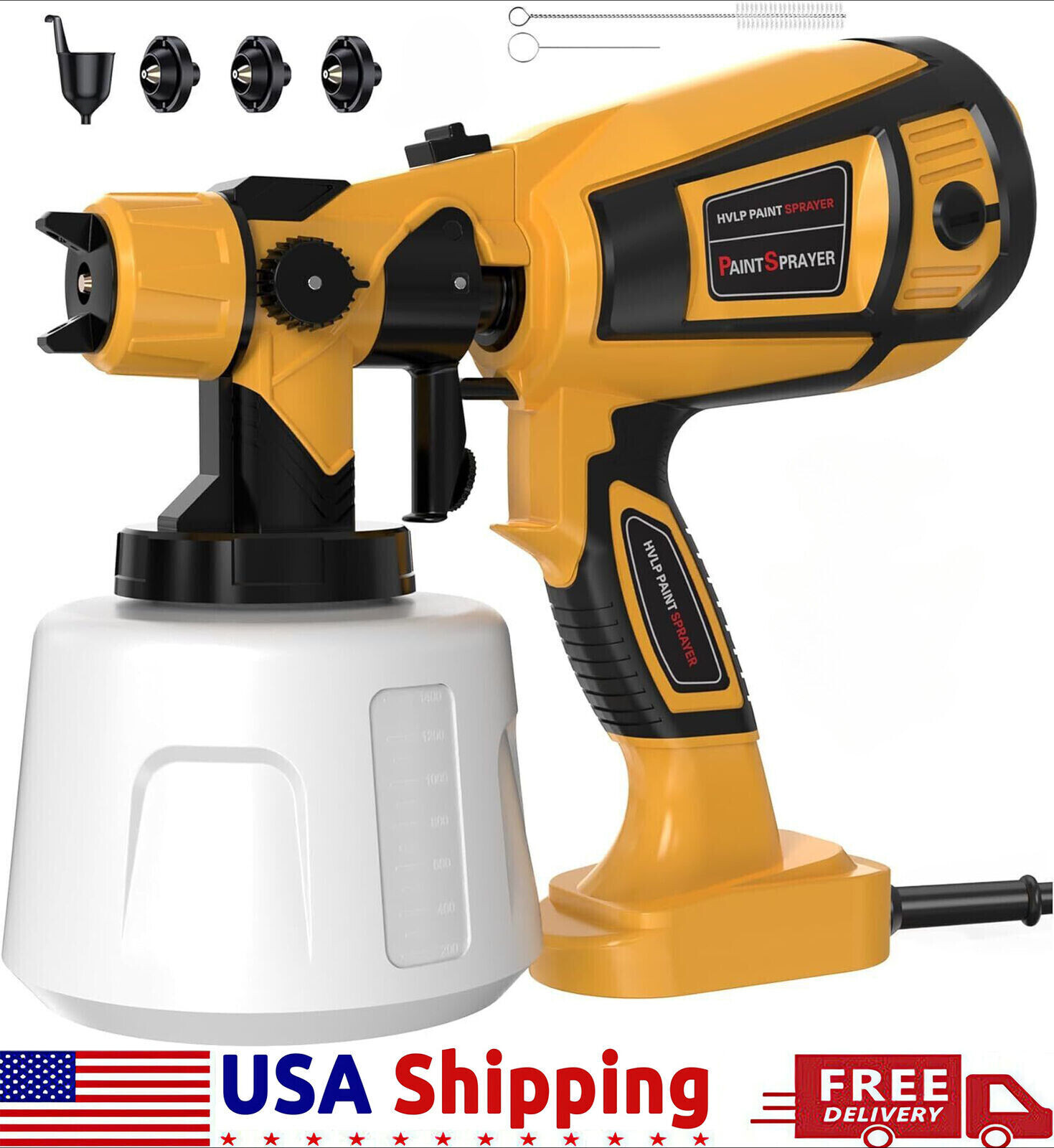 1400ML Electric Paint Sprayer 1000W Spray Gun Handheld Painting Gun Tool Nozzles