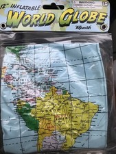 12 Inch Inflatable Globe-Learning Fun World Beachball Toy by Toysmith 854 