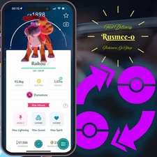 Pokemon Shiny Dynamax Raikou - Tra'de or Mini P T C - Read Description