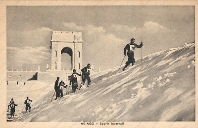 ASAGO winter sports ski mountaineering Vicenza cartoon postcard