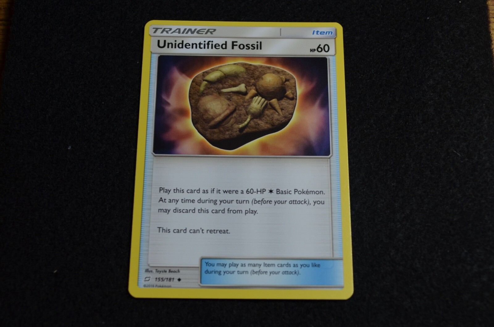 Pokemon UNIDENTIFIED FOSSIL Sun & Moon Team Up 155/181 NM/Mint Never Played