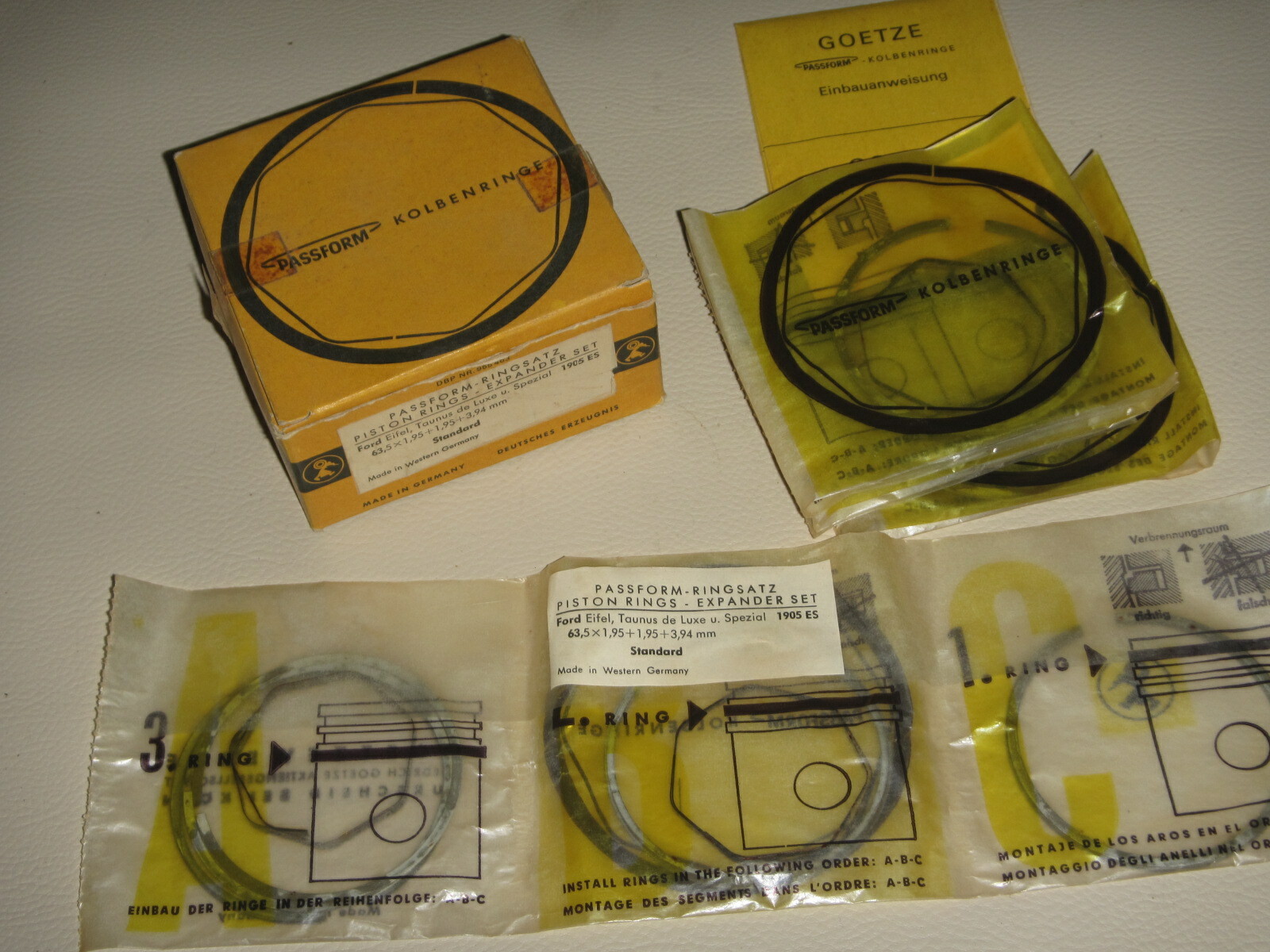 Segment de piston Goetze pour Ford Eifel et Taunus de Luxe