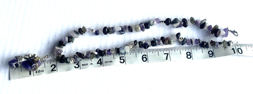 AMETHYST GEMSTONE COPPER WRAPPED HANDMADE ELASTIC RUBBER MULTICOLOR NECKLACE - Picture 8 of 24