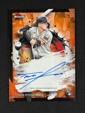 2024 Topps Finest Tyler Fitzgerald FA-TF Rookie Orange Refractor SP Auto /25