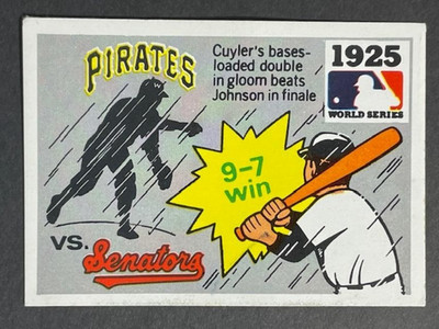 1968 RG Laughlin Fleer WORLD SERIES CARD - 1925 PIRATES vs SENATORS # 23 - NM