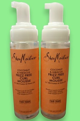 Sheamoisture Coconut & Hibiscus Frizz-Free Curl Mousse - 7.5 Fl Oz (2 Pack)
