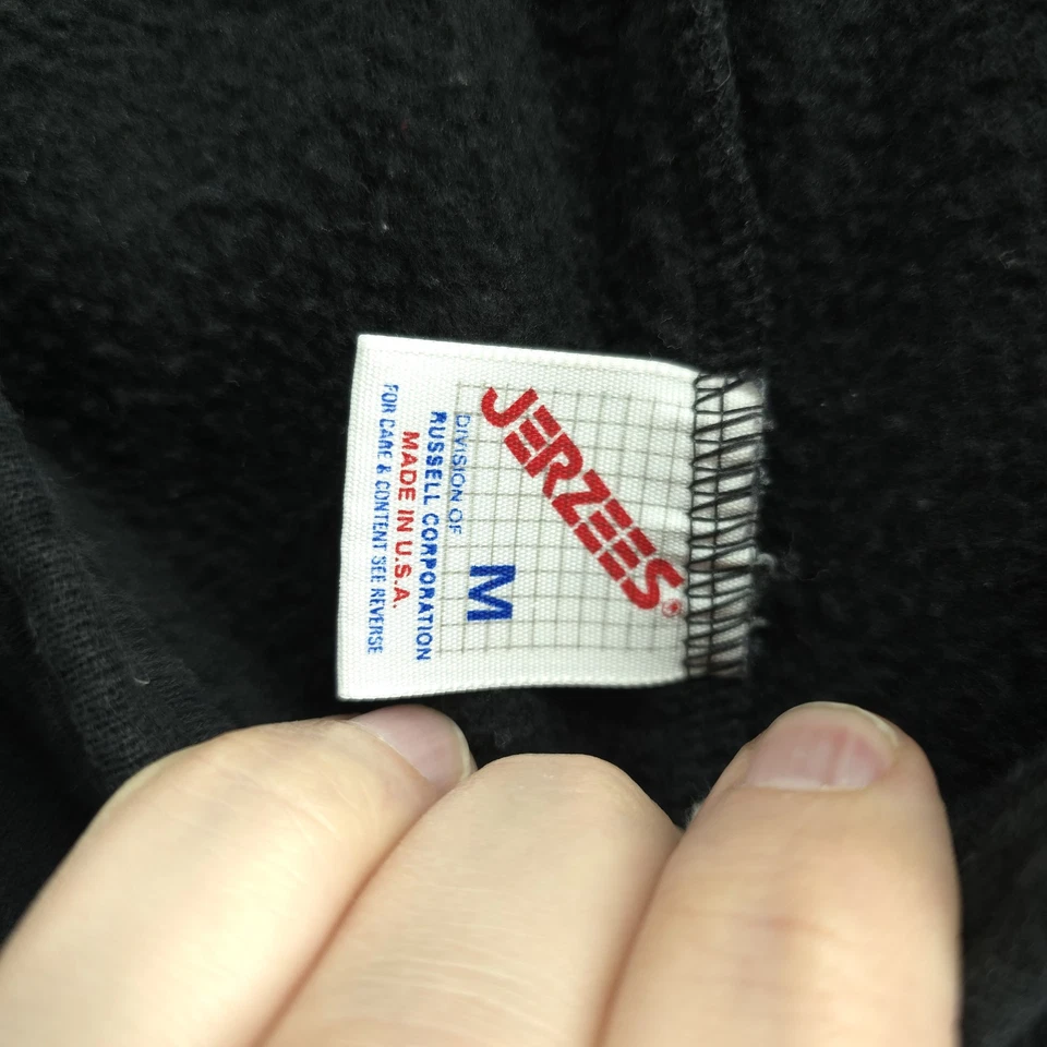 VINTAGE Jerzees Sweatpants Mens M Black Blank Fleece 90s Made In USA Gym VTG Y2K - Image 3 of 4