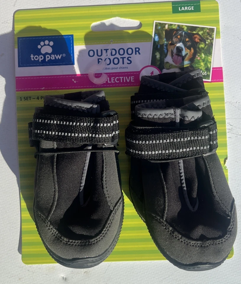 NUEVAS Botas Top Paw Gris Reflectantes Protectoras Perro Exterior Lluvia/Nieve Talla GRANDE Foto 2 de 4