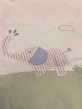 Pottery Barn Kids Elephant Jungle Green Gingham Curtain Valances 44 X 18