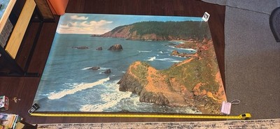Vintage Sears and Roebuck Mural Ecola State Park Tillamook Head Oregon 45x65