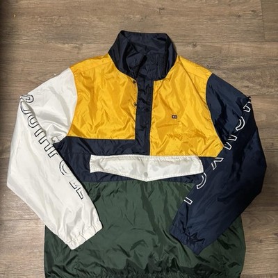 Southpole Men's Colorblock Windbreaker Jacket Zip Pockets Stand Collar Size L