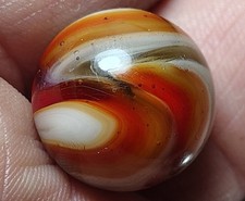 Vintage Ravenswood Agate 0.60" Red Raven Multi Tone Swirl Marble NM Nice...
