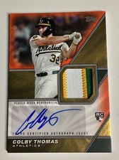 2026 Topps Series 1 COLBY THOMAS Patch Auto Rookie Card RC 06/25 Athletics